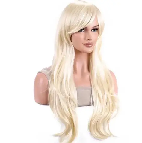 Anime Gres Barbie Cosplay Wigs Blodne Color Long Wavy Synthetic Hair Cos Costume Halloween High Temperature Fiber Wig for Women