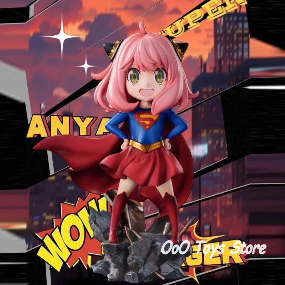 17,5 cm/6,89 in Anime SPY FAMILY Figur Anya Forger Cosplay Superman Action-figuren Pvc Statue Sammlung Modell Spielzeug geschenke