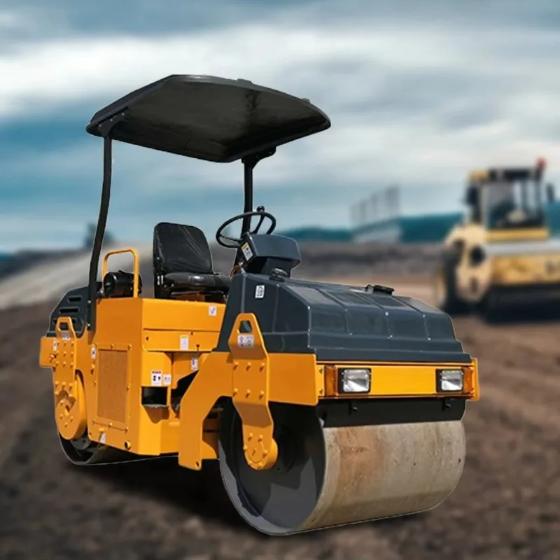 Road Roller 2-8Ton Smooth Wheel Vibratory Soil Compactor Clay Sand Compaction Hydraulic Heavy Duty Customizable Equipment