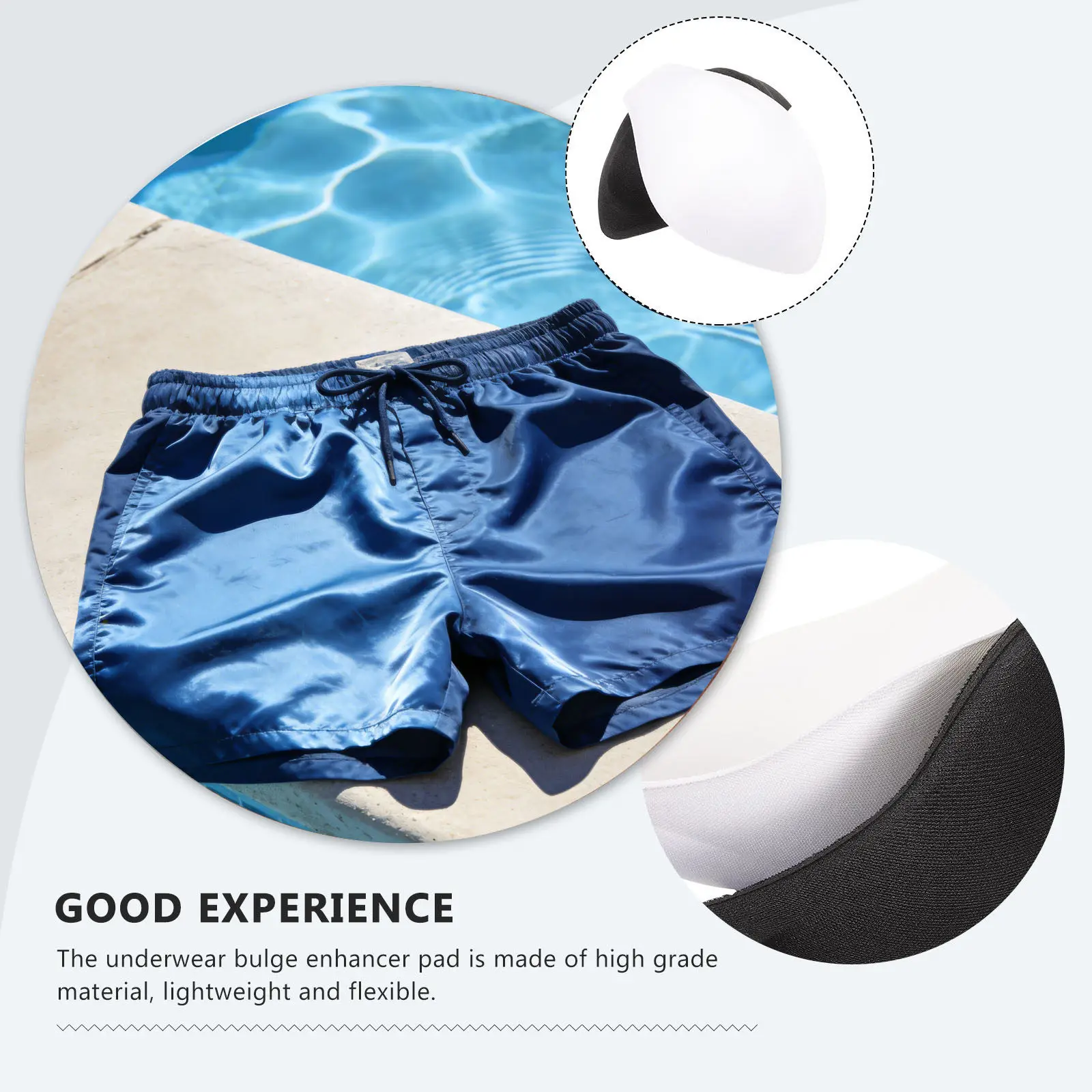 2Pcs Bulge Enhancer Pads for Underwear – Removable 3D Visual Effect Sponge Inserts for Swim Shorts, Jeans & Underpants