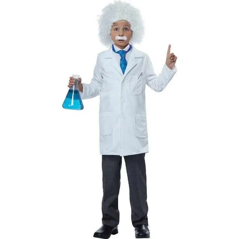 Boys Physicist Scientist Halloween Cosplay Mad Scientist Child Costume G111