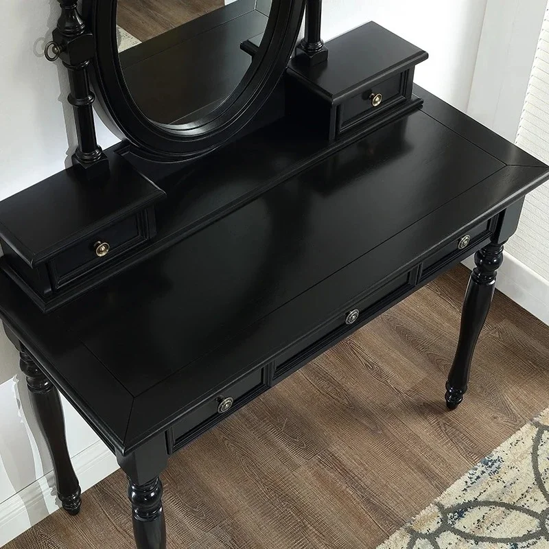Modern Minimalist Black Vanity Table - usage example