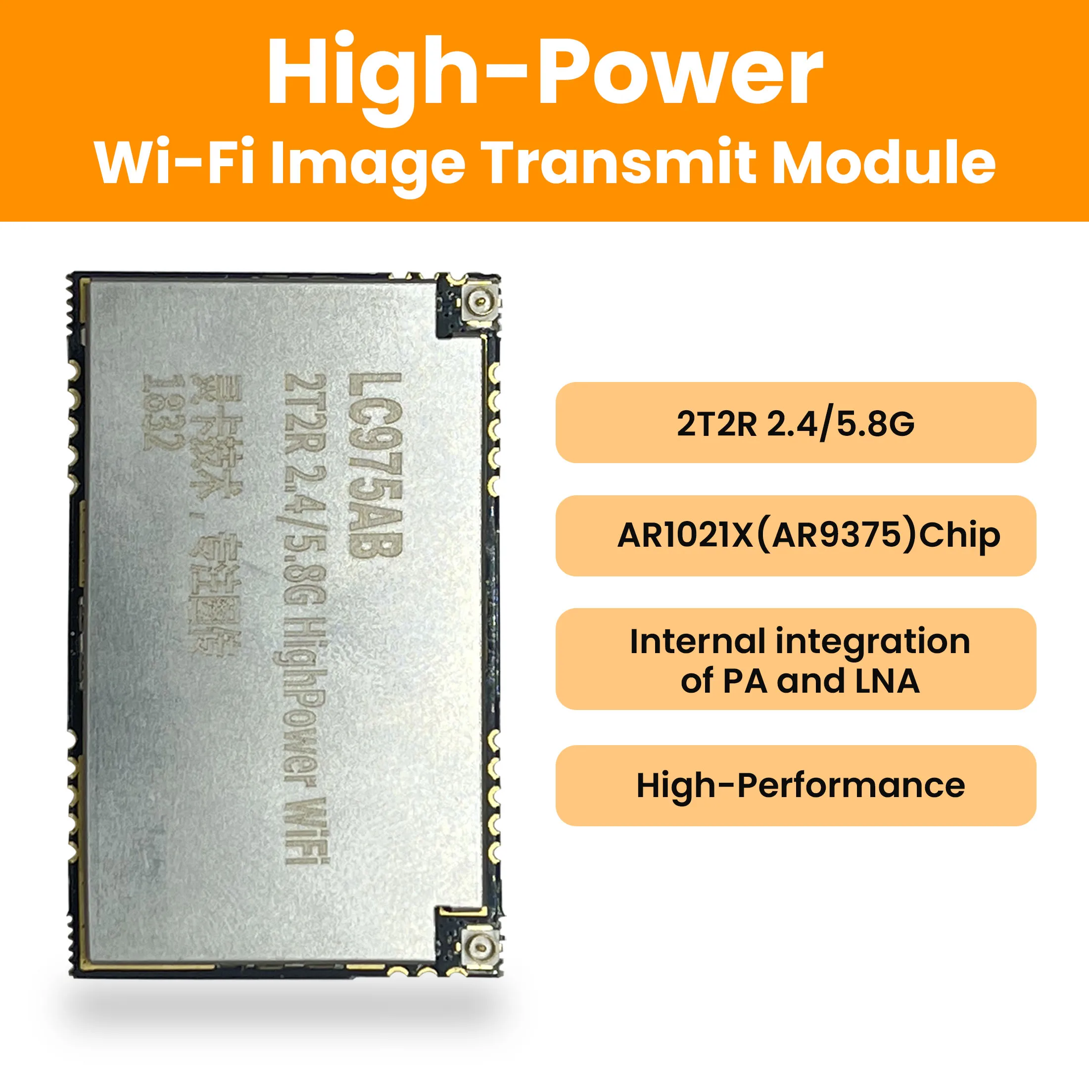 

LC975 2T2R 2.4/5.8GHz High-power WIFI Module Wireless Modules,IEEE802.11 a/b/g/n USB Module,AR1021X Chip,Support Customization