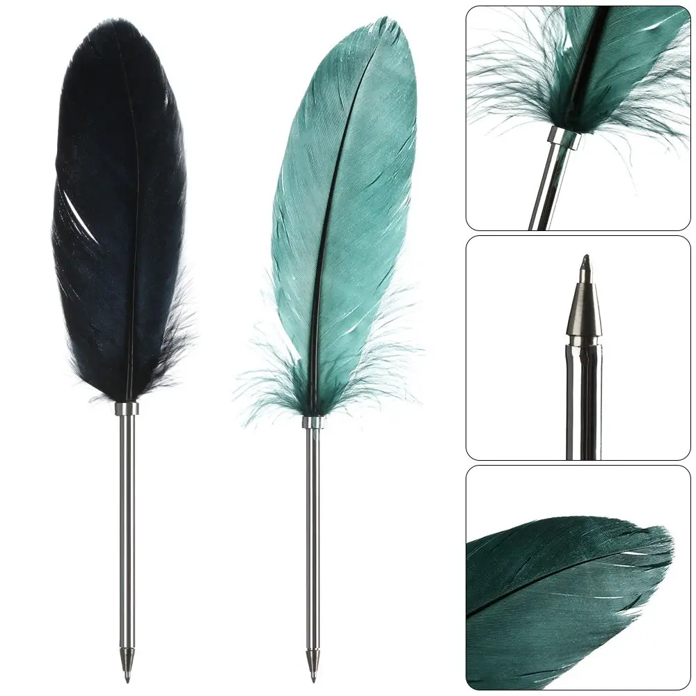 1Pc School Office Supplies Colorful Novelty Stationery Ballpoint Pens Writing Tool Feather Pen Signature