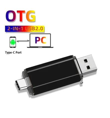 2023 Hot Metal Pen OTG 2 IN 1 Type-c 2.0 USB Flash Drive 1000GB 512GB 64GB 128GB Creative Personalization for PC/Car/TV