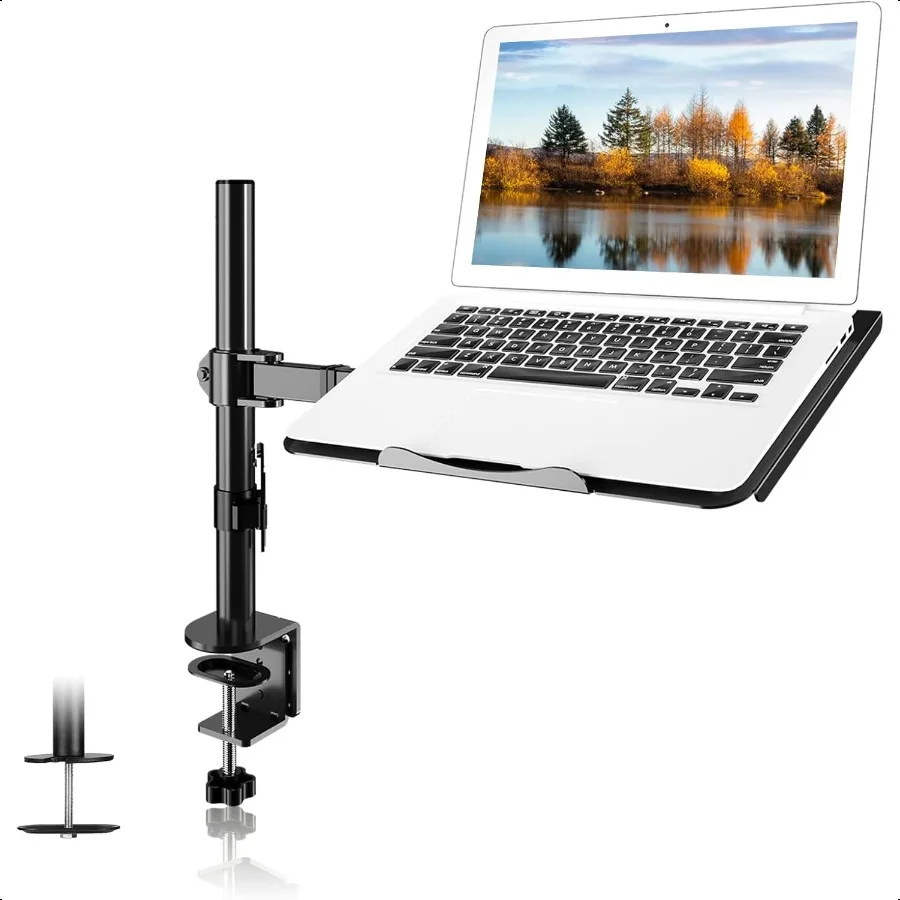 

Single Laptop Notebook Desk Mount with Tray for 1327 inch Computer Screen Fully Adjustable Laptop Desk Arm for Notebook up to 1