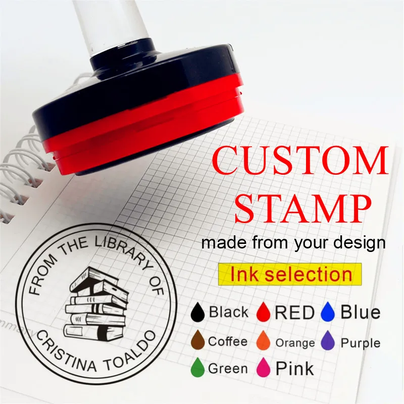 

Round Stamp Personalized your own Logo Customized Photosensitive ink Stamp Personalized Custom Self Inking Stamp Rubber Stamp