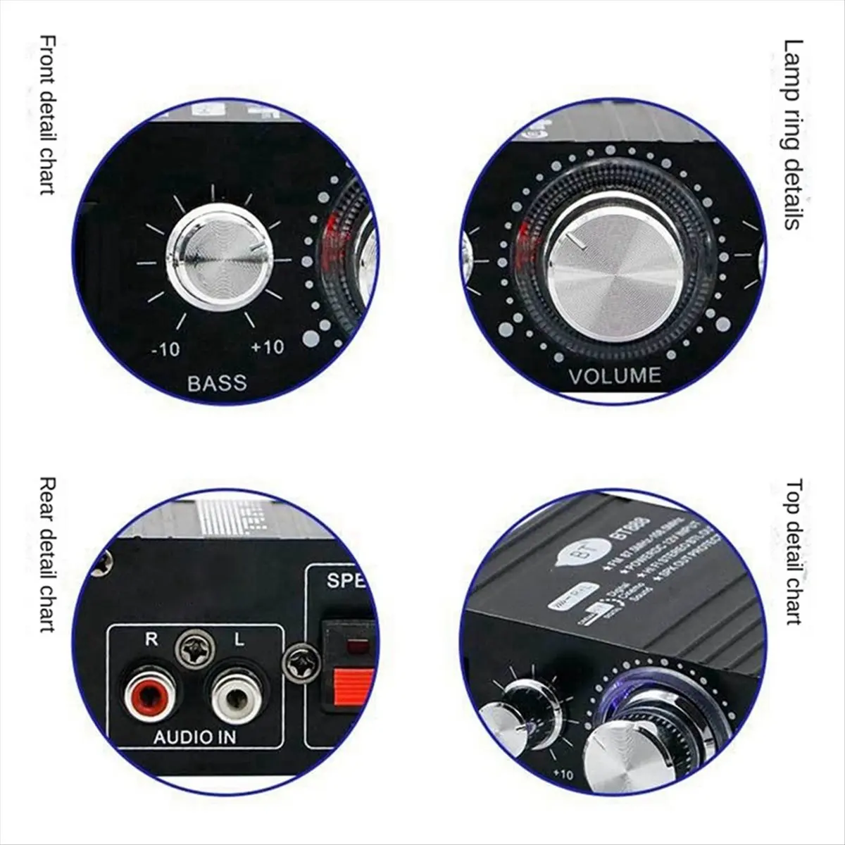A14G 2-Channel 30W Car Digital Power Bluetooth Audio Amplifier 12V Hifi Stereo Mini Home Audio Amplifier for Car Home