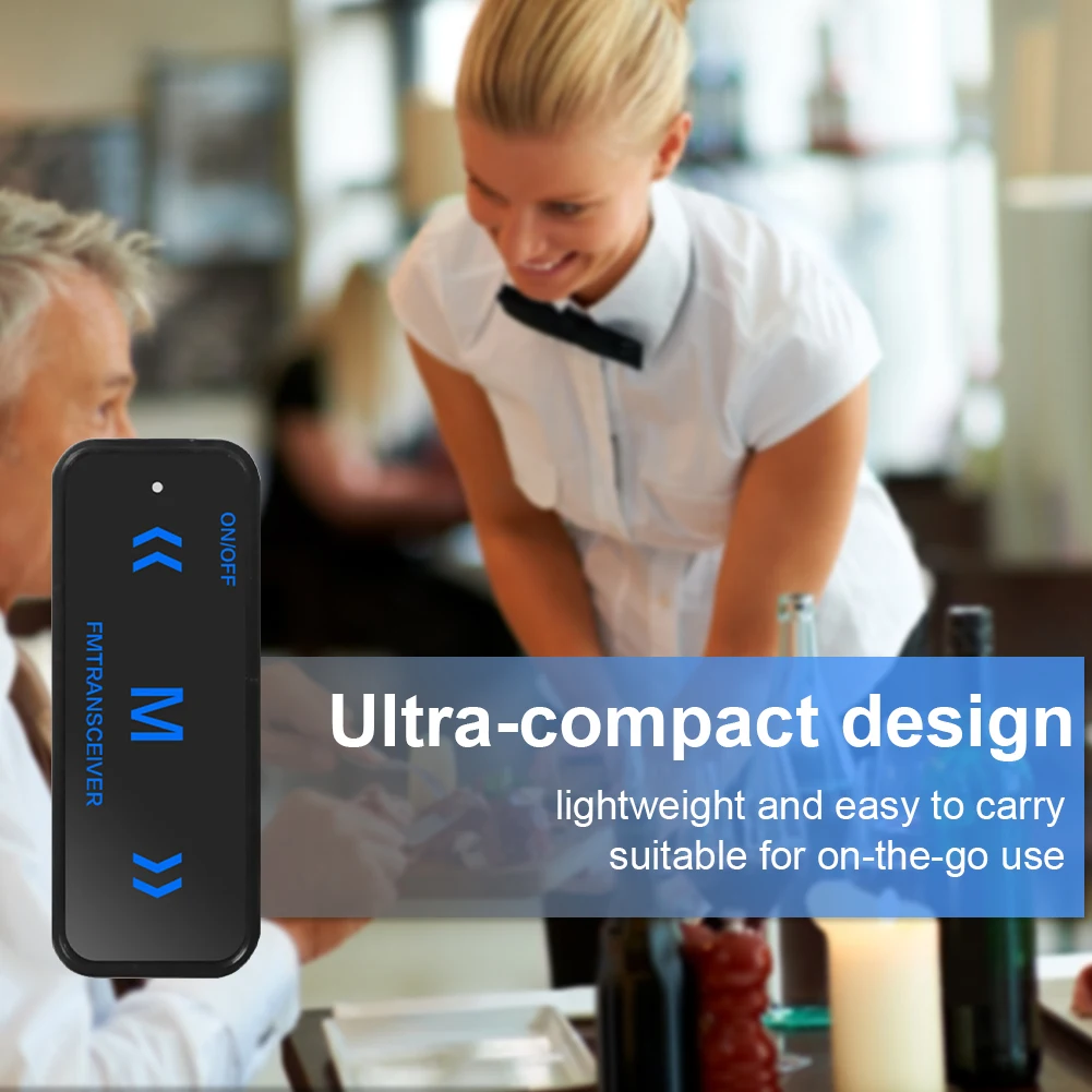 Mini Walkie Talkie with Earpiece 2-Way Radio 400-480Mhz Handheld Walky Talky Long Range for Hair Salon Beauty Parlor Repair Shop