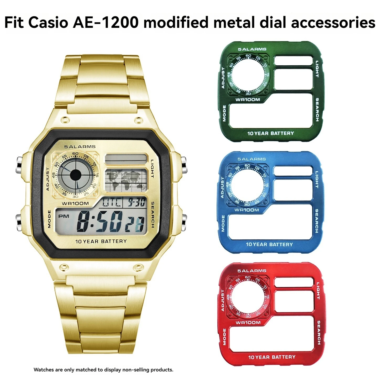 For Casio AE-1200 Watch Dial Mod Kit Copper Watch Faces High Quality 3299 Movement Modification Replacement Upgrade Parts