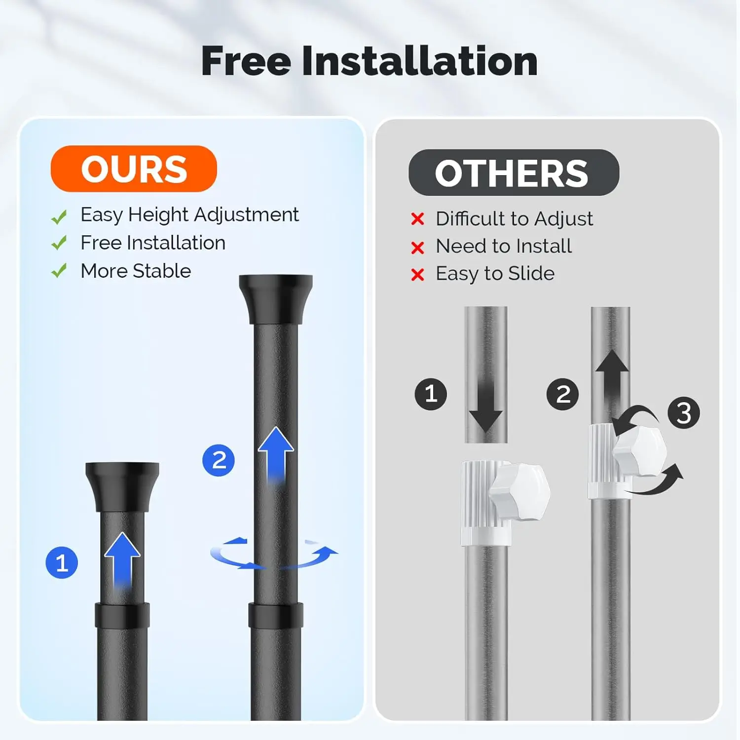 itor Corner Shower Caddy Tension Pole: Quick Installation 4-Tier Rustproof Bathroom Organizer Shelves For Bathtub Shampoo