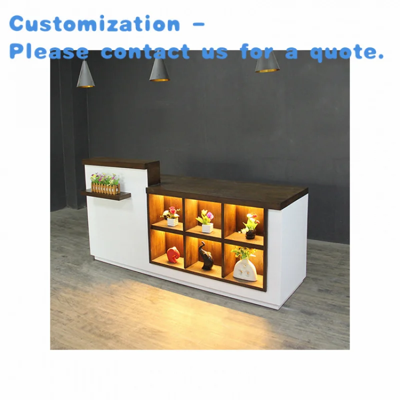 custom.Kainice Customized Retail Store Cash Counter Wooden Register Table Desk Supermarket Checkout Counter