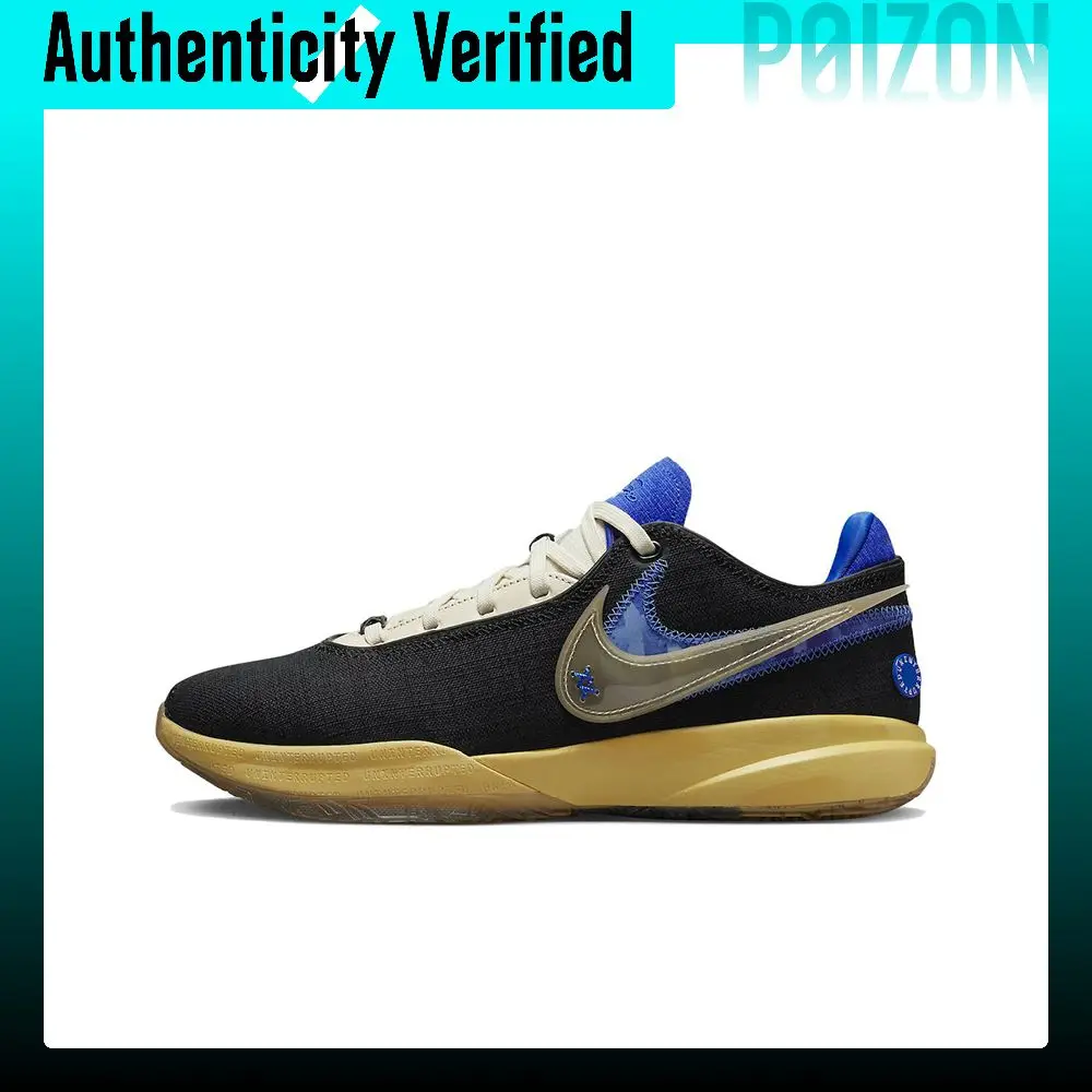 Nike x Uninterrupted LeBron 20 Cushioning Slip Resistant Low top Basketball Shoes Men's Blue International Version FN0941-001