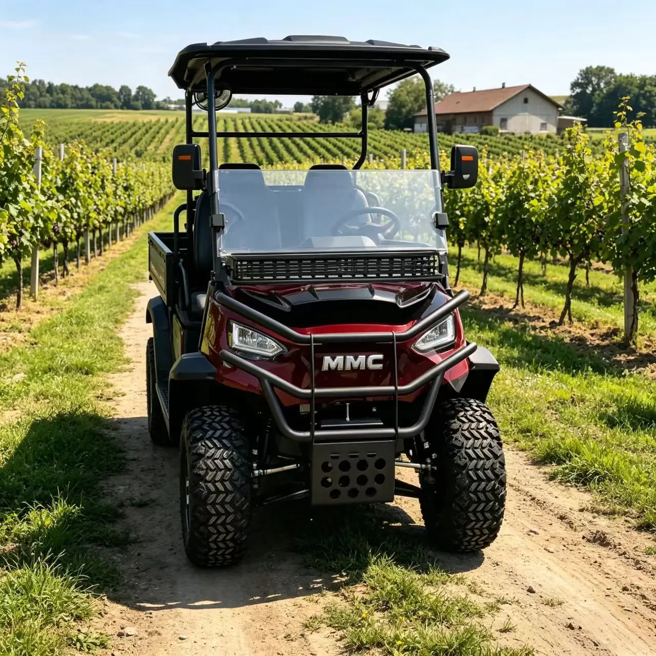 4 Seater UTV with Cargo Bed, Farm Utility Vehicle, Golf Cart for Orchard Vineyard