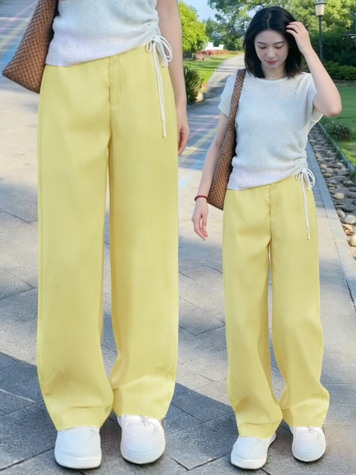 

High Waist Loose Fit Summer Thin New Style Linen Pants Women Casual Wide Leg Pants Breathable Comfortable Skirt Style
