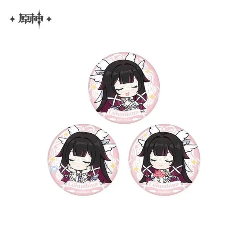 Pre Sale miHoYo Official Genuine Genshin Impact Crescent Blessing Series Double Flash Badge Columbina Hyposelenia Cosplay Anime