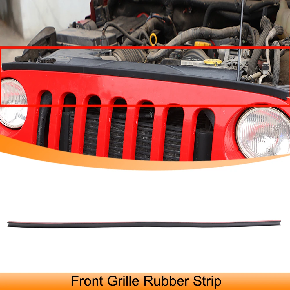 

Front Grille Center Mesh Water Retaining Rubber Strip Cover Trim Sticker for Jeep Wrangler JK 2007-2017 Car Exterior Accessories