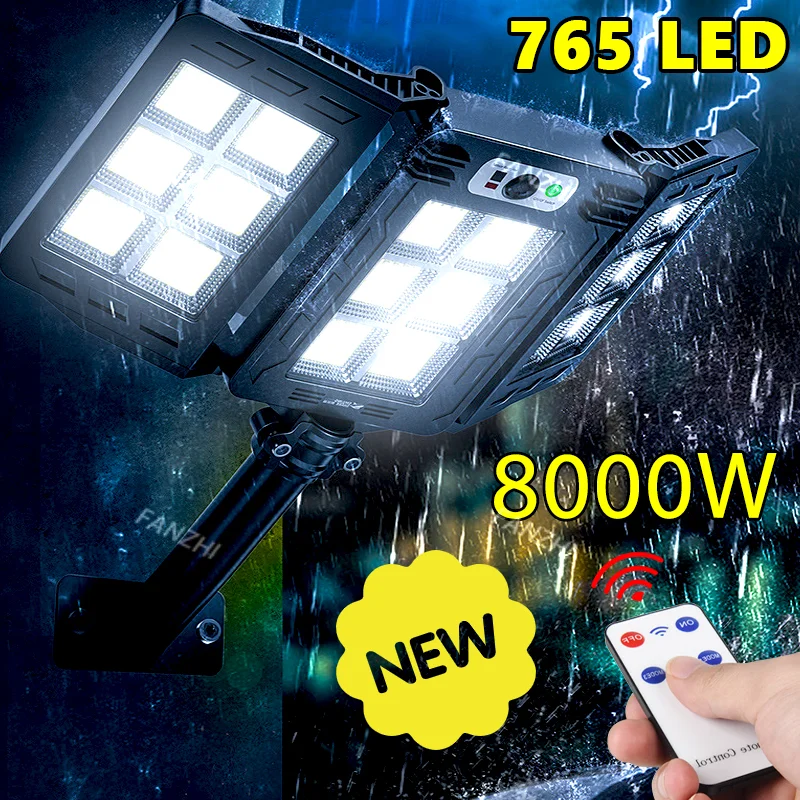 impermeavel led street lamp iluminacao exterior garden path yard floodlight sensor de movimento 8000w 5000mah ip65 01