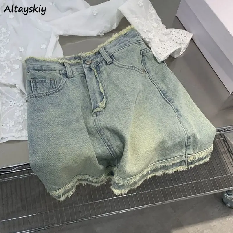 

Summer Skirts Women Mini Denim Ripped Vintage Hotsweet Washed A-line Simple High Street Ulzzang Young Harajuku Fashion