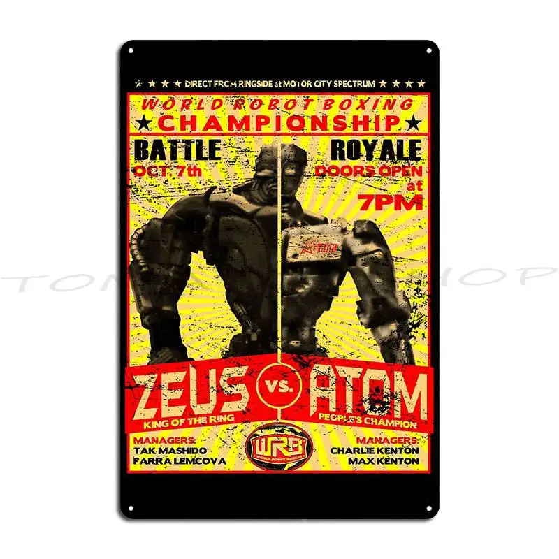 Atom Real Steel Metal Plaque Poster Design Pub  Club Bar Party Plates Designs  Tin Sign Poster
