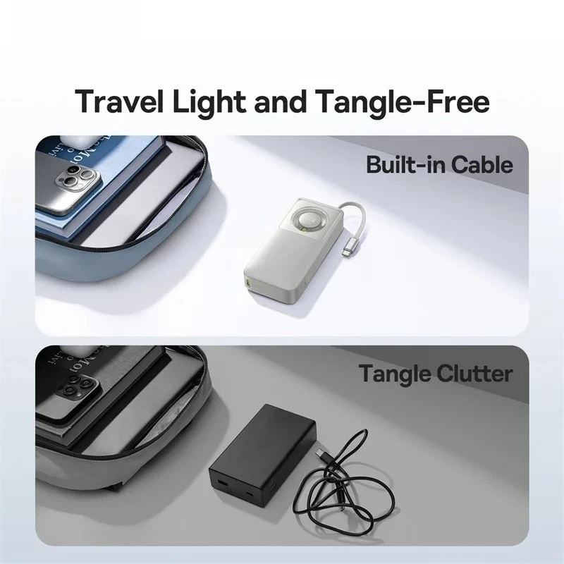 10000 mAh Power Bank 45 W Intrekbare Ingebouwde Type-C Snelle Oplaadkabel Voor iPhone 17 16 voor Samsung S25 Poco voor Xiaomi Laptop