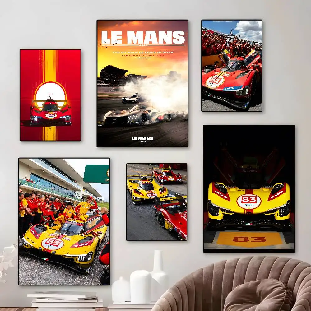 لو مان الأحمر 499 السوبر ملصق الفن قماش HD الجمالية ورق طباعة جدار الفن لغرفة المعيشة بار ديكور المنزل الموضة