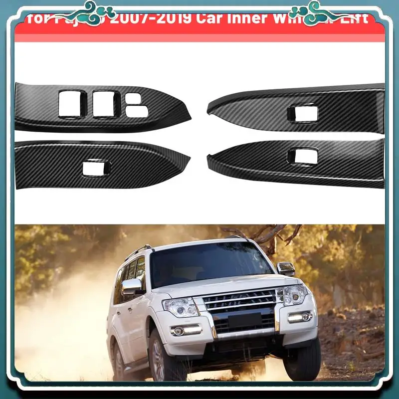 

Premium For Mitsubishi Pajero 2007-2019 Car Inner Window Lift Switch Button Panel Cover Trim Frame Decorative Accessories