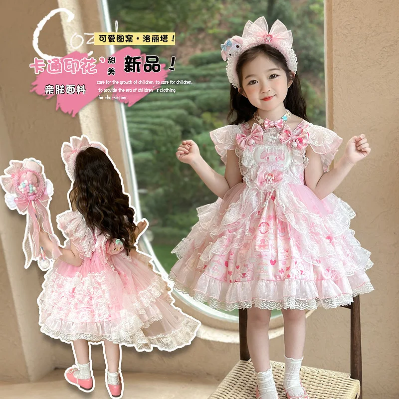 

Anime MyMelody Summer Girl Lolita Sweet Princess Skirt Fashion Children's Cartoon Cute Tail Cake Skirt Puff Skirt Birthday Skirt
