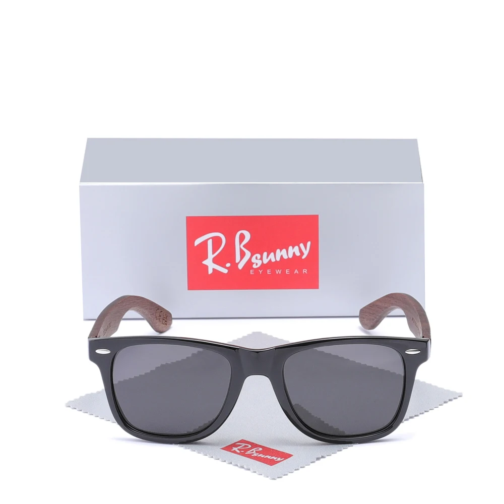 

RBsunny брендовые солнцезащитные очки из орехового дерева для мужчин и женщин, очки в квадратной оправе, винтажные ретро роскошные поляризационные мужские очки UV400 для вождения