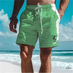Simple Surfer Pattern Board Shorts Fashion Trend Surfing Enthusiasts 3D Printed Beach Short Casual Oversized Swim Trunks For Men