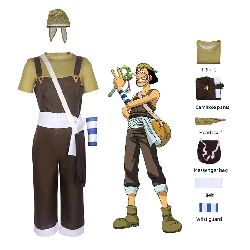 Usopp Cosplay Costumes One Anime Piece Role Play Uniform Halloween Carnival Dressing For Men