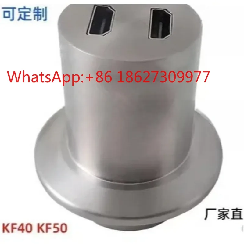 Custom 304 Stainless Steel KF40 KF50 Vacuum Flange with 2 Core USB3.0 Vacuum Feed-Through Electrode