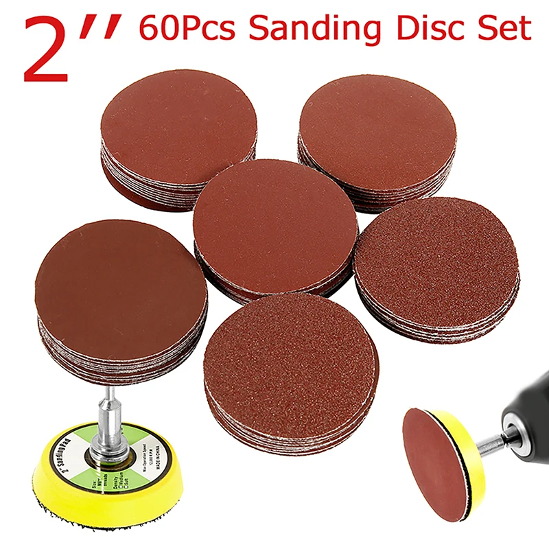 Kit de disco de lijado de 60/100 piezas, 1/2 ", grano 100-2000 con placa de respaldo de gancho y bucle para taladros y herramientas rotativas