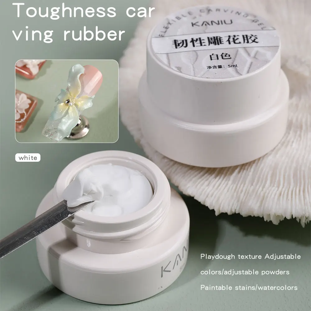 5 ml 3D-Blumengel, antihaftbeschichtet, Schnitzkleber, perlweiß, Satin, Nagelkunst, DIY-Sculpting-Gel für Maniküre-Verlängerung, Salongebrauch