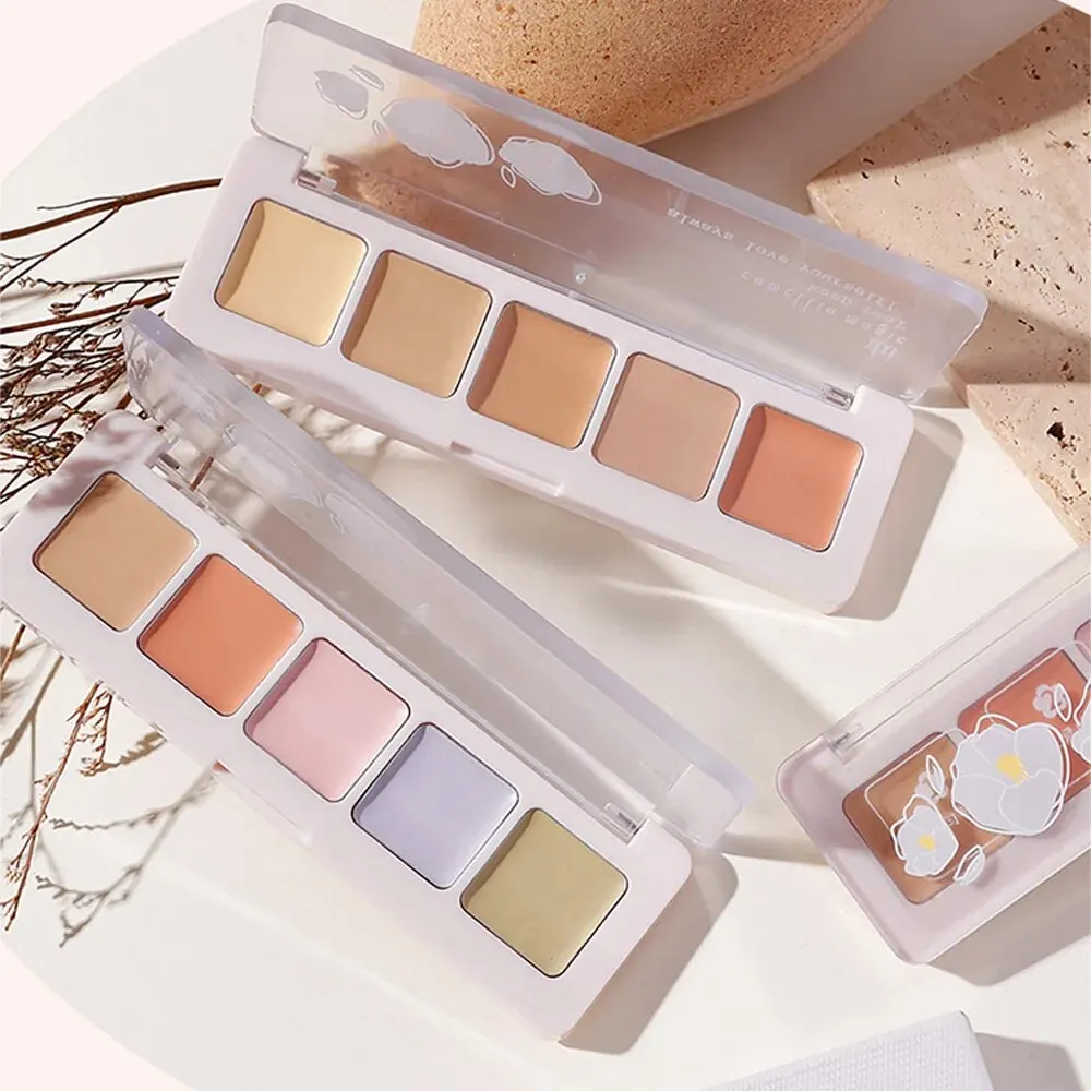 XIXI 5 Colors Corrector Palette Color Correcting Concealer Palett Face Contouring Highlighter Conceals Dark Circles Blemishes