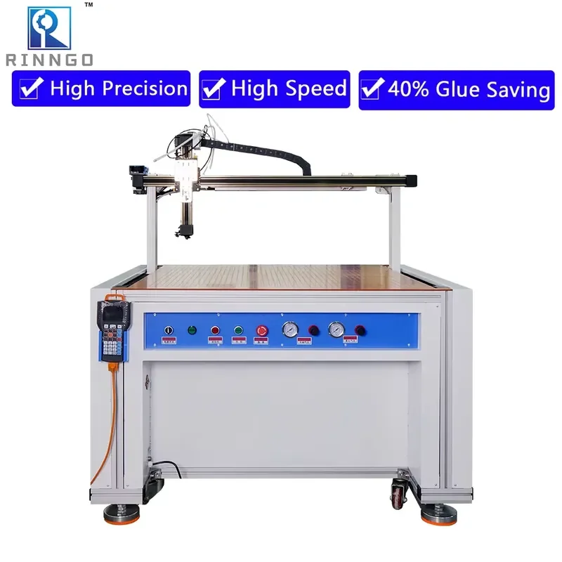 Rinngo Sponge Fabric Cardboard Leather Carton Small Box Desktop 3 Axis Applying Seal Hot Melt Dispensing Dot Gluing Machine