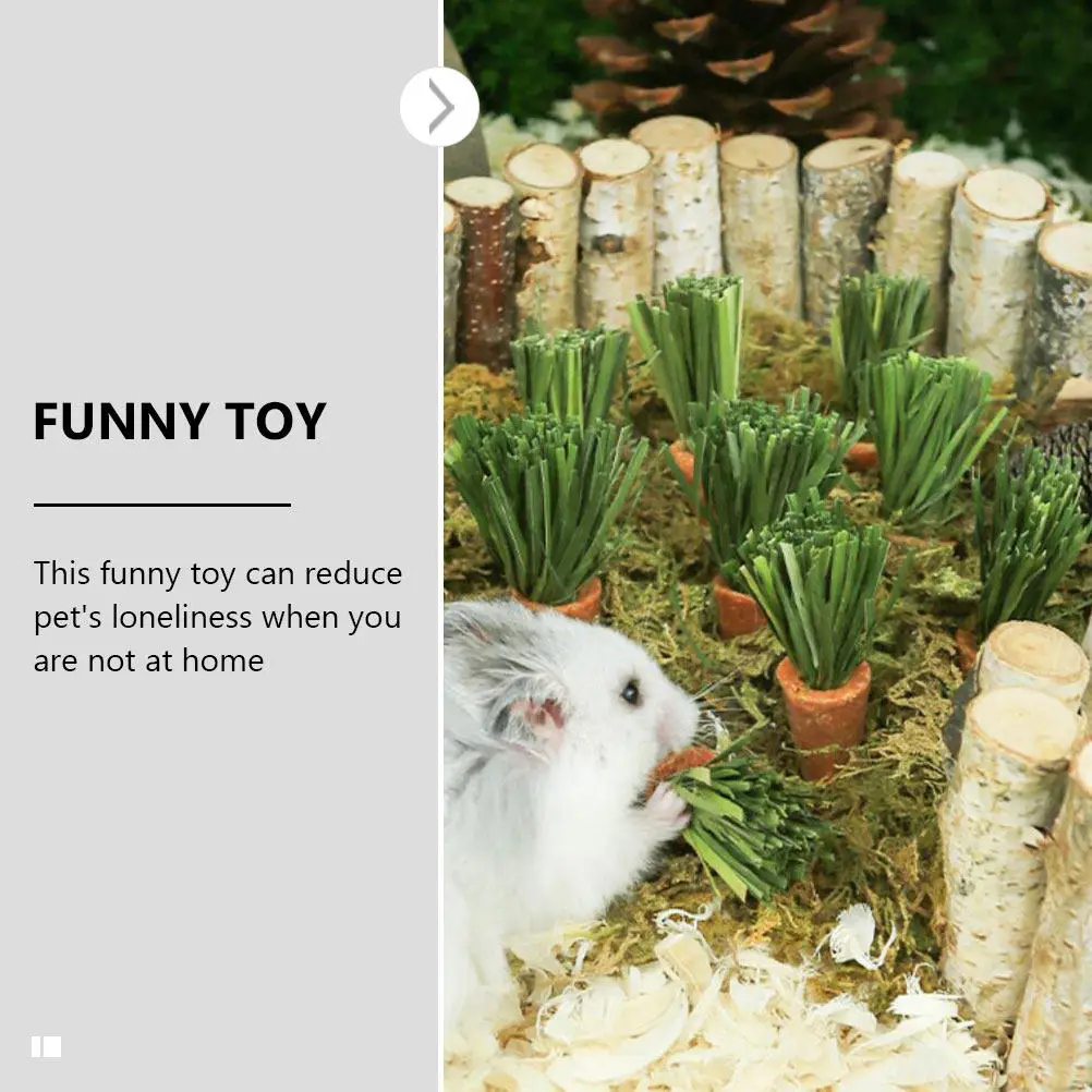 18Pcs Small Animals Teeth Grinding Carrot Sticks Hamster Rabbit Guinea Pig Chew Playthings Prevent Furniture Biting