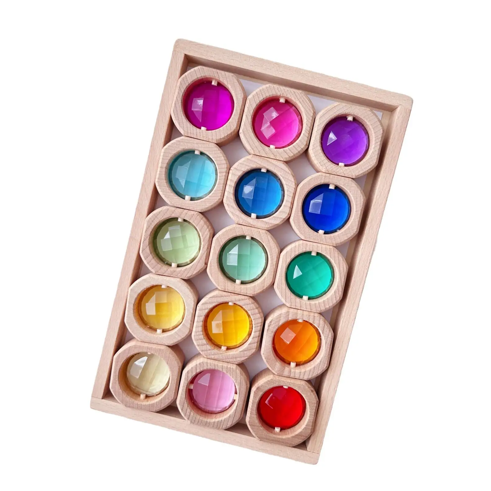 مكعبات بناء قوس قزح مكعبات التراص للأطفال الأولاد والبنات من عمر 3 إلى 6 سنوات