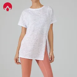 Maglietta sportiva da palestra per fitness, top da yoga estivo ad asciugatura rapida da donna, maglietta da corsa, abbigliamento da allenamento femminile