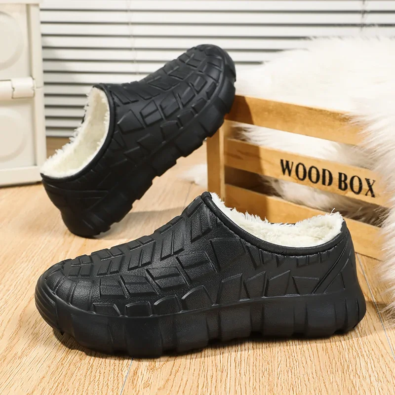 Warm and Durable Tire Bottom with Velvet Cotton Drag 2024 New Men's Winter Trend Outdoor Comfortable, Anti Slip shoes