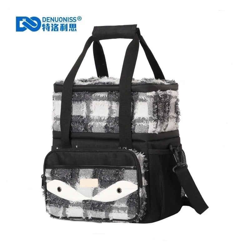 

DENUONISS New Insulated Backpack Waterproof Thickened Double Cooler Bag Food Grade PEVA Insulation Lining Car Home Lunch Bag