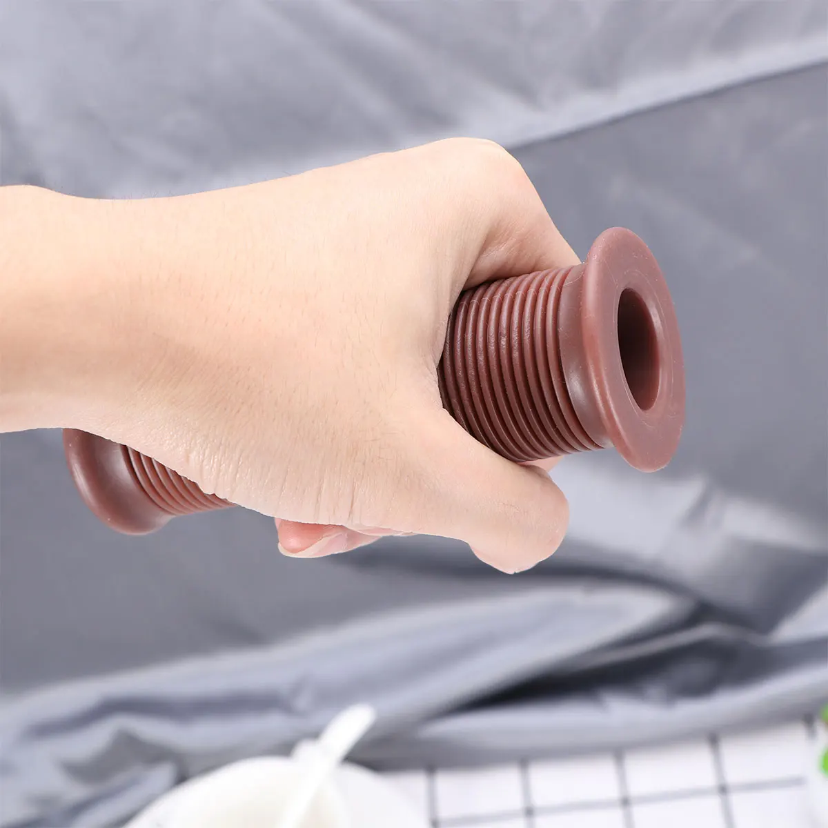 

1 Pair Motorcycle TPU Vintage Handlebar Cover Universal Thread Bike Grips Non-Slip Handlebar Grips Light Brown 22/24MM