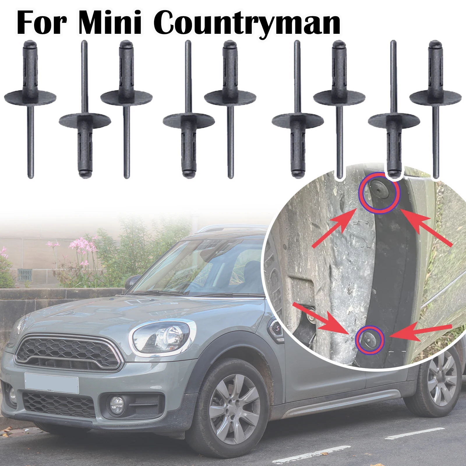 

20 шт. для BMW Mini Countryman R60 F60 Cooper S D накладка на свод колеса, отделка, заклепки, бамперы, боковая юбка, зажим 2010 2011-2012