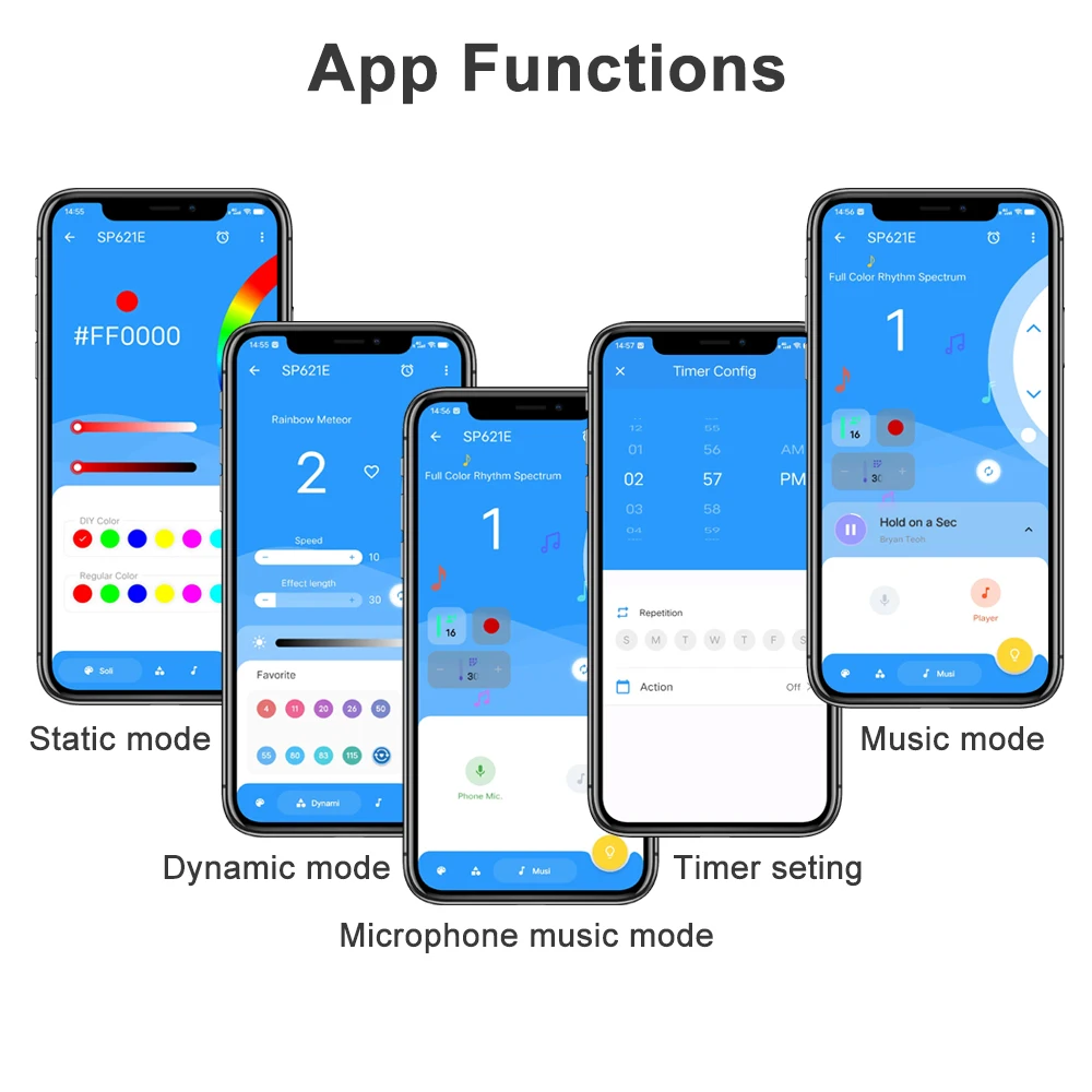 SP621E Mini Musica Bluetooth LED Controller Smart APP IOS Android Per WS2811 WS2812 Pixel indirizzabile LED Strip Light DC5V 24V