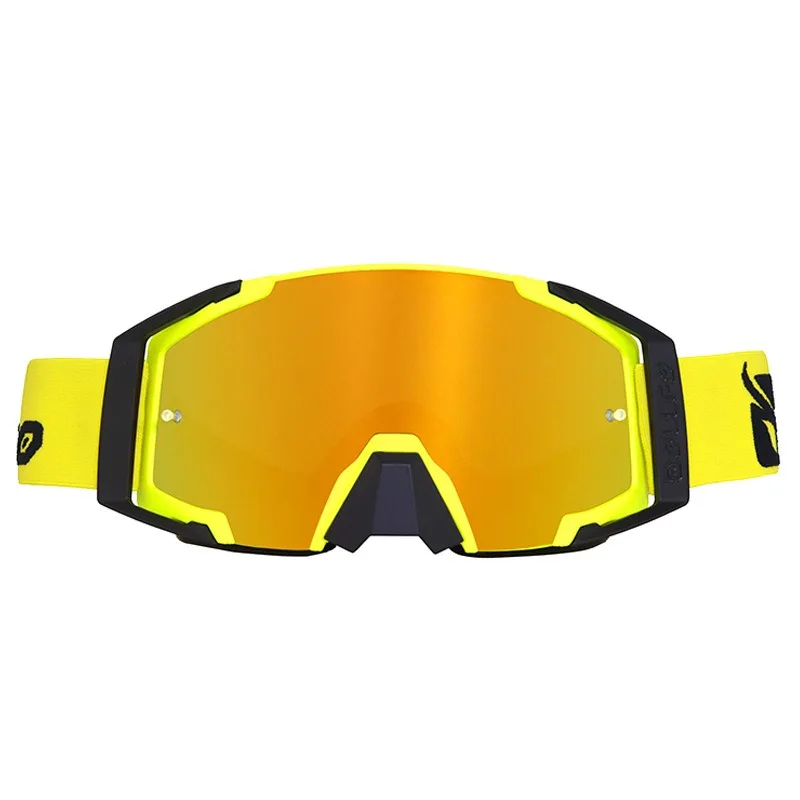 BOLLFO Motocross Goggles Integrated Nose Bridge PC Lens Wide View OTG Adjustable Strap for Dirt Bike ATV Off Road Riding