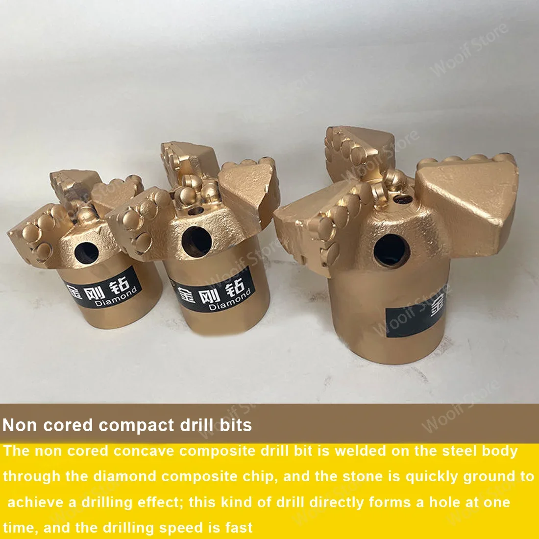 ดอกสว่านเว้า3ปีก PDC บิตเจาะแกนหลัก PDC บิตเจาะสำรวจทางธรณีวิทยาสำหรับ/แผ่นแบนไม่มีแกน