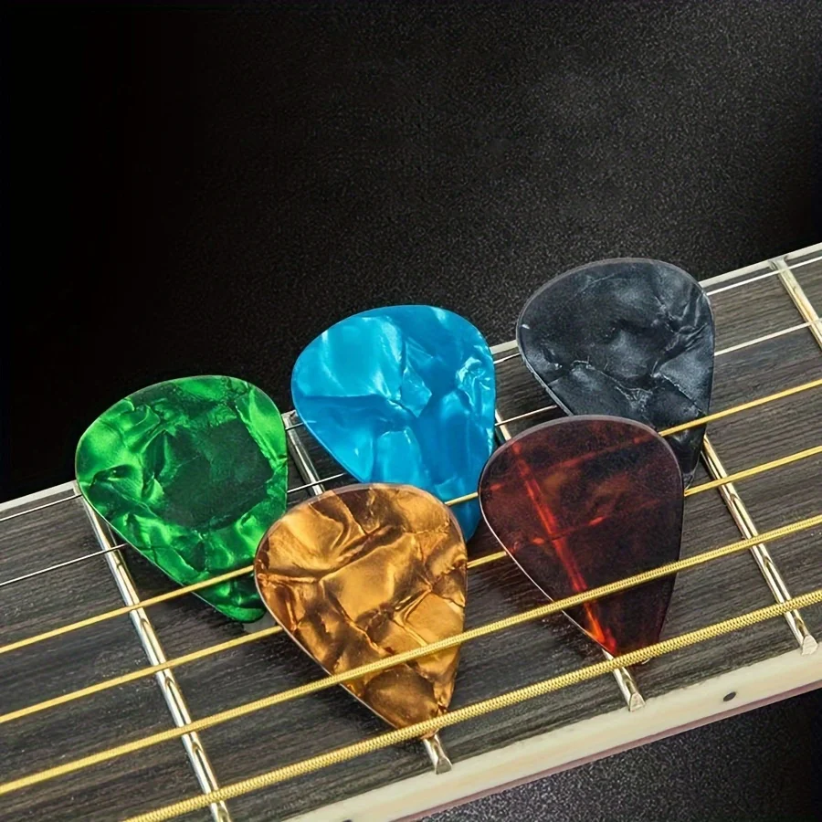 6/12/30/50 Stück verpackte 0,46 mm Gitarrenplektren – ABS-Kunststoff, verschiedene Farben und Designs für Gitarre, Ukulele, Bass, Akustik/Elektro JXB – Detail 5