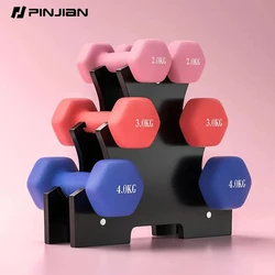 3-layer dumbbell rack, women's dumbbell storage rack, PVC hexagonal dumbbell bracket