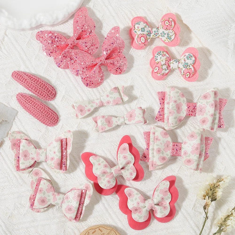 

Набор из 14 заколок для волос для девочек, блестящие заколки-бантики, милые аксессуары для волос, подходящие для детей и младенцев на каждый день