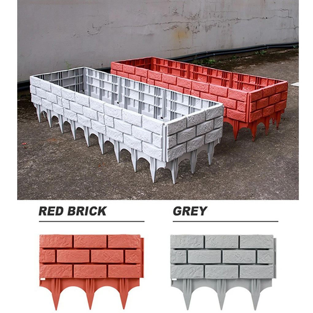 

4piece Garden Plant Connection Blending Bricks With Round Wood Garden Border Flowerbed Right Angle lime-sand mortar